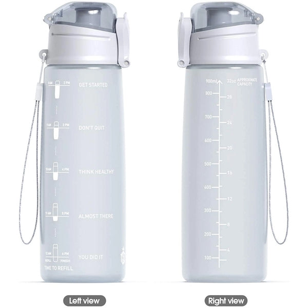 32oz Motivational Fitness Sports Water Bottle With Time Mark