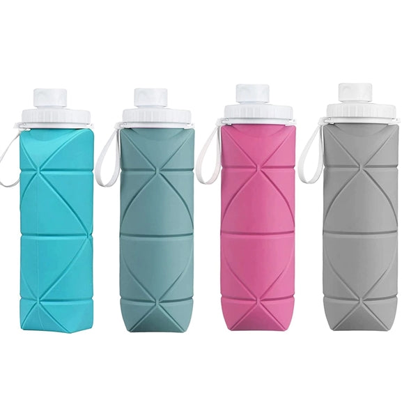 20 Oz Silicone Foldable Travel Water Bottle