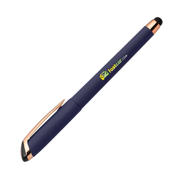 Gazelle Gel Softy Rose Gold Pen w/ Stylus - Full Color