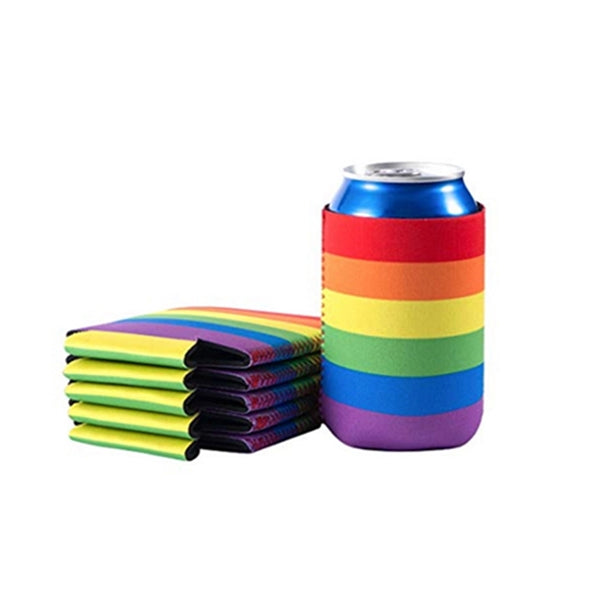 Rainbow Neoprene Can Cooler Holder