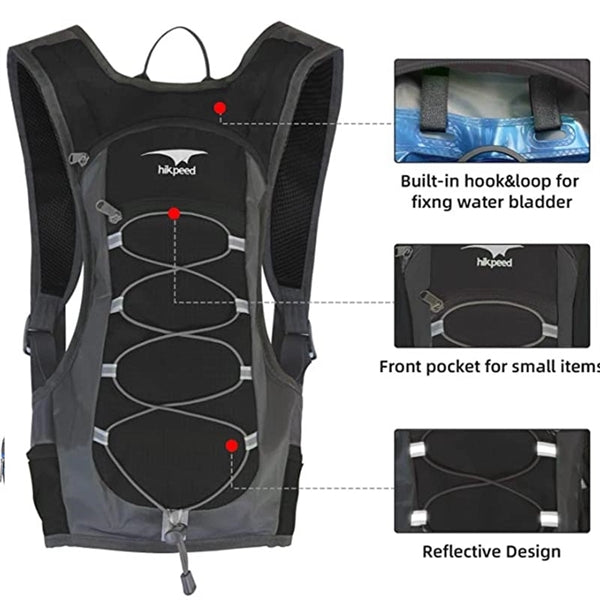 Hydration Backpack With 2L Leakproof Water Bladder