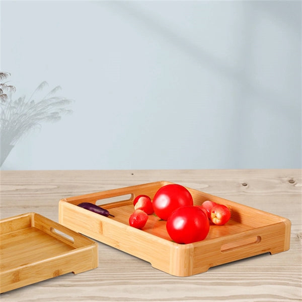 Rectangle Bamboo Tray With Handles