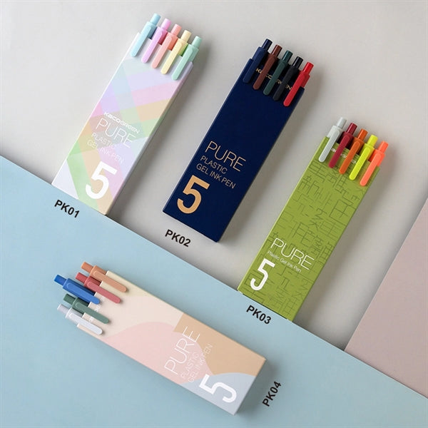 5pcs Retractable Gel Ink Pens Set