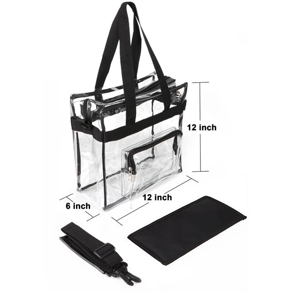 Clear Tote Bag With Handles & Adjustable Strap