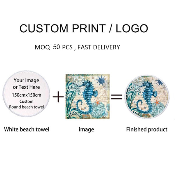 Full Color Round Microfiber Beach Towel