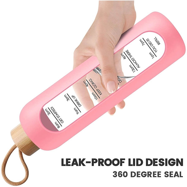 32oz Glass Water Bottle With Time Marker