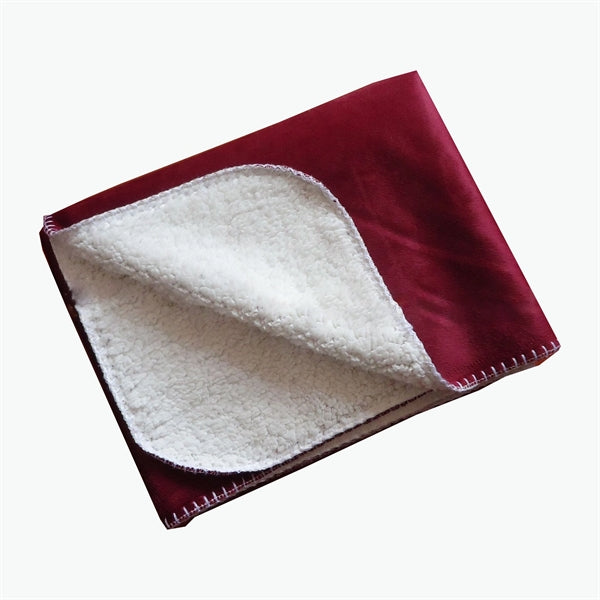 Reversible Sherpa Throw Travel Blanket