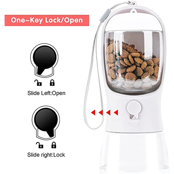 Dog Water Bottle with Food Container
