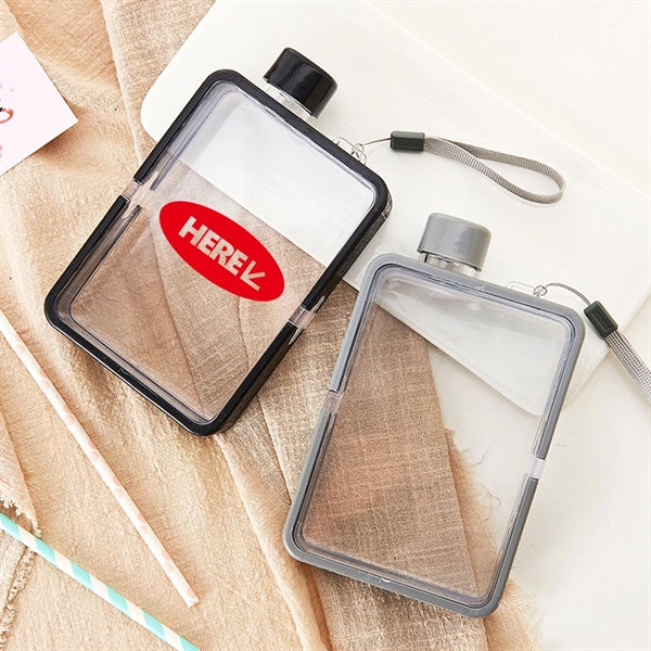 A5 Slim Flat Water Bottle Plastic Flask