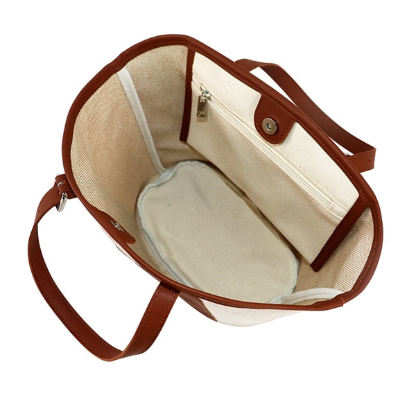 Spliced PU Vegetable Basket Tote Bag