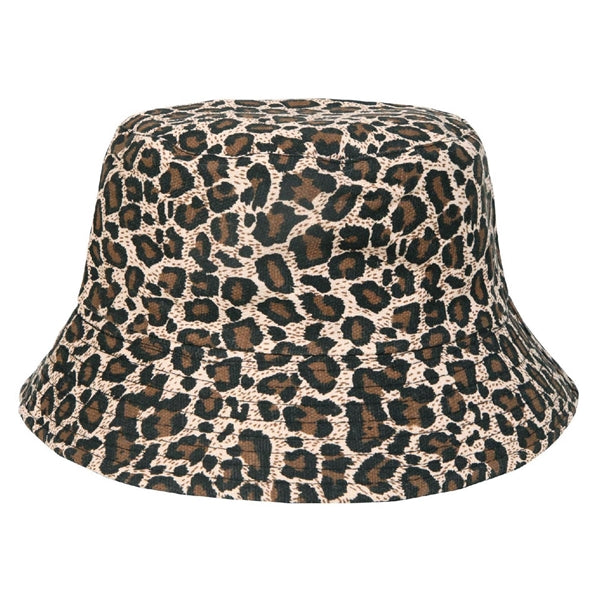 Cotton Blend Twill Outdoor Leopard-Print Bucket Hat