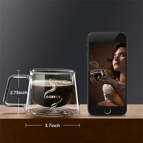 High Borosilicate Double-Layers Coffee Cup Mug