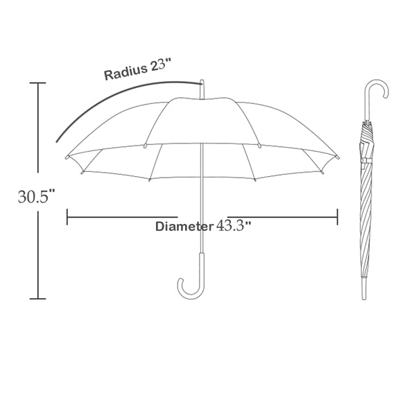 23'' Radius & 16 Steel Rids Umbrella