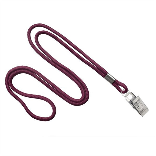 1/8" Blank Round Braid Lanyard (Bulldog Clip)