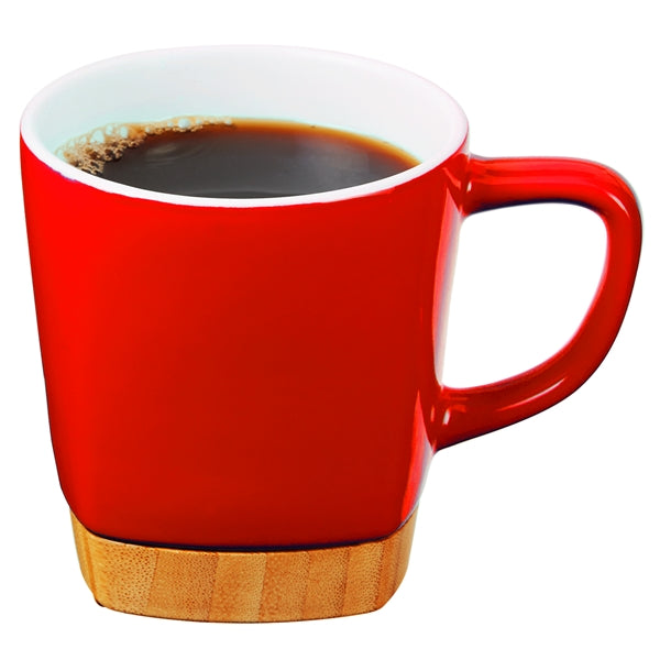 11 oz. Ceramic Coffee Mug with Removable Bamboo Coaster