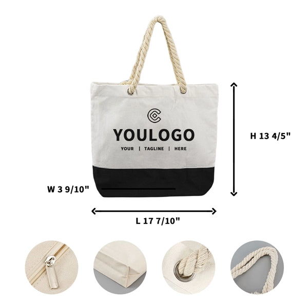 Pure Cotton Hemp Cord Handle Canvas Bag