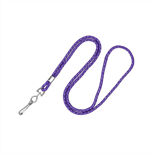 1/8" Metallic Round Cord Blank Lanyard (J-Hook)