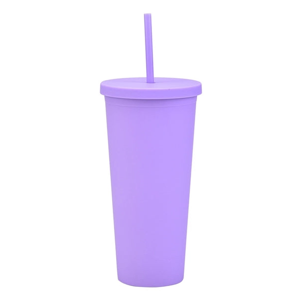 Plastic Water Cup with Lids and Straws
