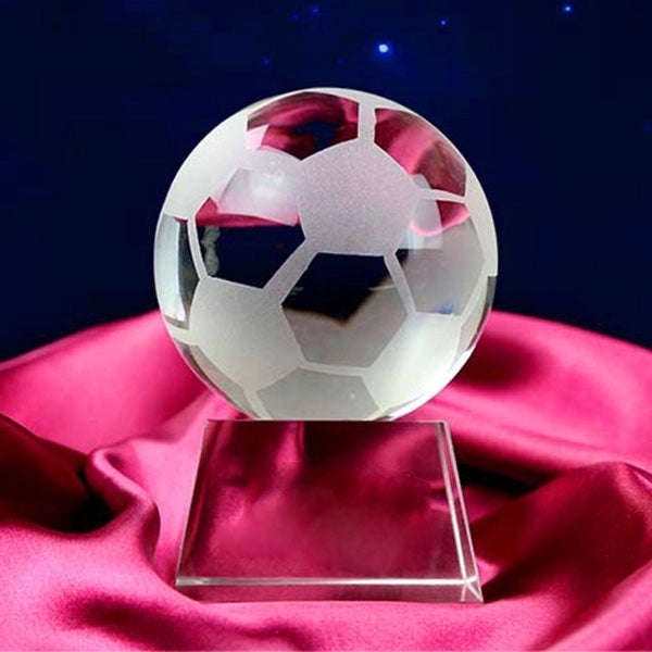 Optical Crystal Football Paperweight Award