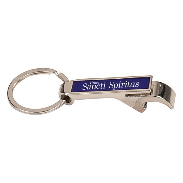 2 1/2" Black Bottle Opener Keychain Laser Engraved