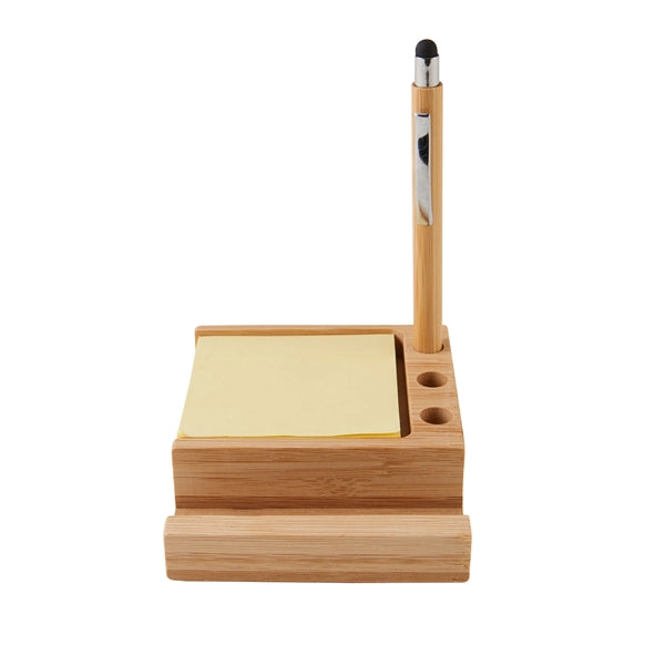 Bamboo Desk Organizer with Stylus Pen and Phone Holder