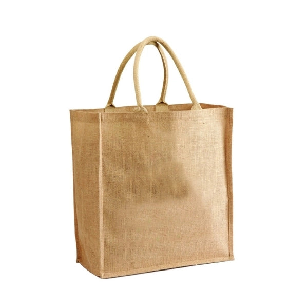 Jute Shopping Tote with Cotton Webbed Handles (16 x 17 x 8)