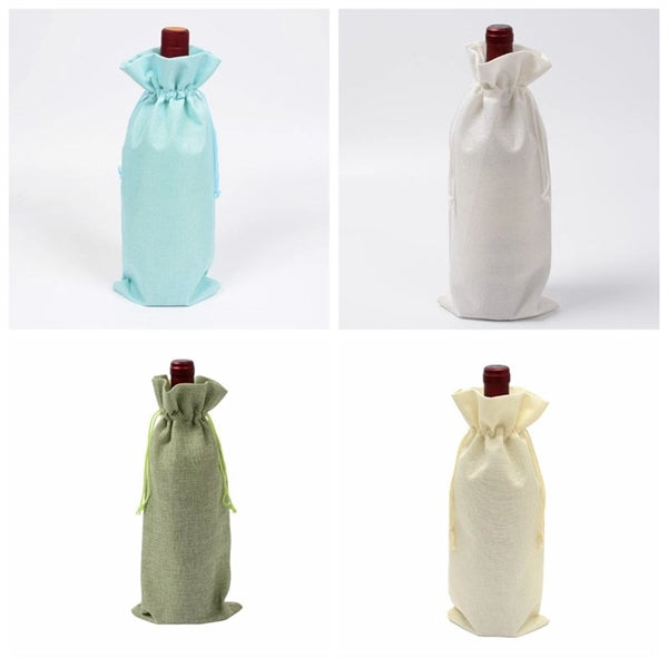 Burlap Wine Gift Bags