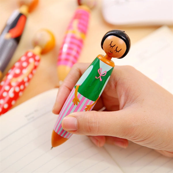 Assorted Fashion Designed Doll Ballpoint Pen Set