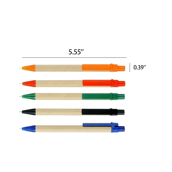 Eco-friendly Kraft Paper Ballpoint Pen with Colorful Trim