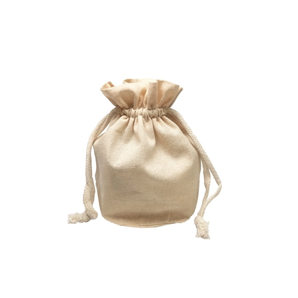 Medium Round Bottom Muslin Cotton Pouch