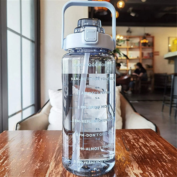 2L Outdoor Sports Water Bottle With Time Marker