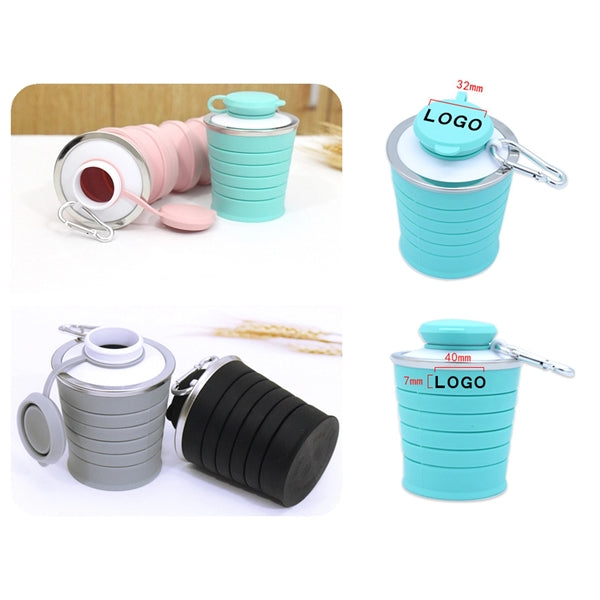 16 oz Silicone Folding Retractable Portable Water Bottle