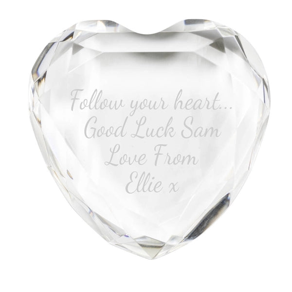 Crystal Heart Shaped Paperweight