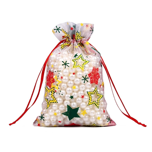 Christmas Canvas Gift Bag With Drawstring