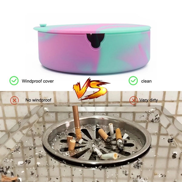 Silicone Ashtray With Lid