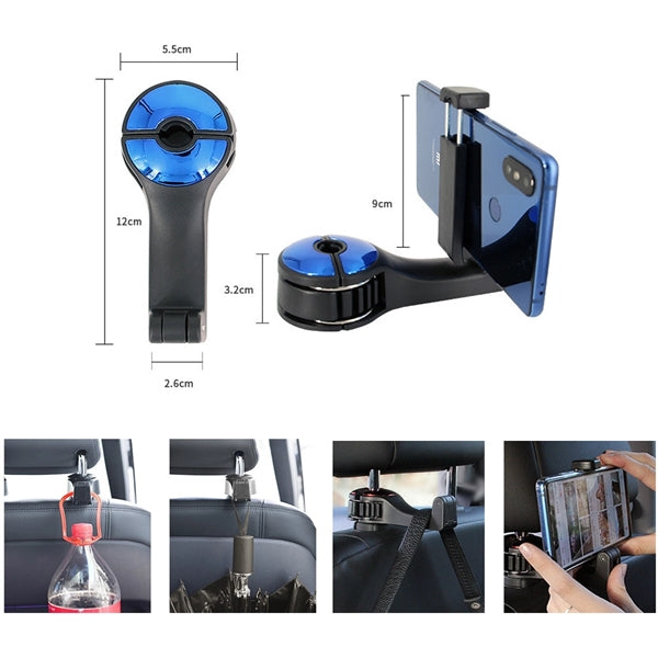 2 in 1 Car Hook & Cell Phone Holder/Stand