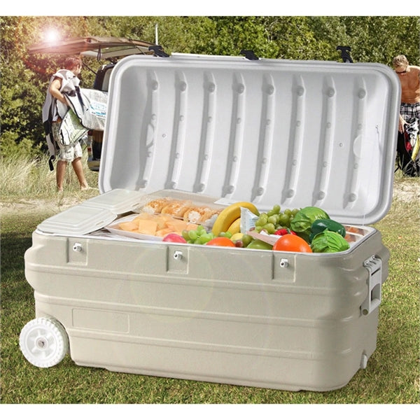 160L Wheeled Picnic Cooler Keeps Contents Cool For 48 Hours