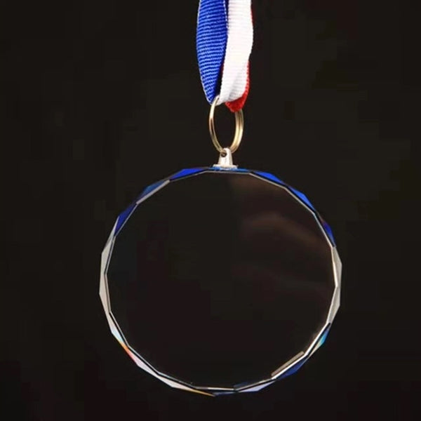 Customize Crystal Award Medals with Ribbon