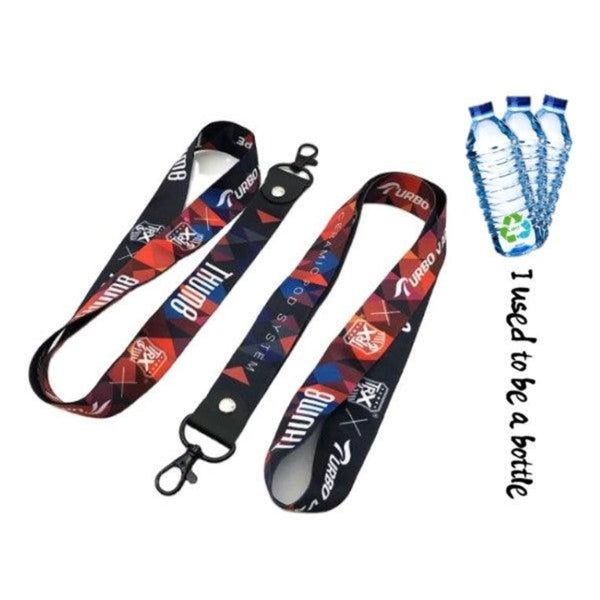 5/8" Recycled PET Sublimation Lanyard w/ ID Badge Holder