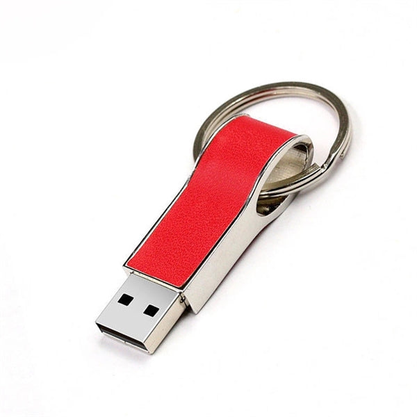 Leather Key Chains W/ USB Flash Drive - 8GB