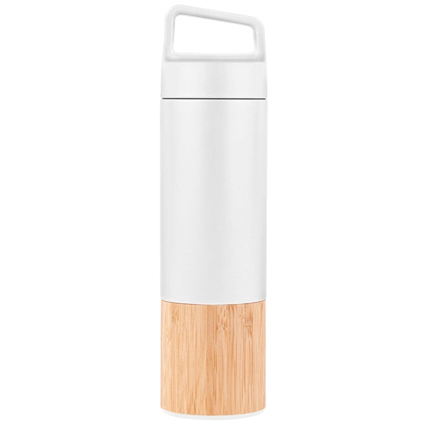 20oz. Bamboo-Wrapped Insulated Water Bottle with Handle & Po