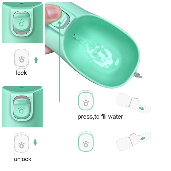 Portable 10oz Dog Water Bottle Dispenser