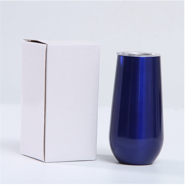 6oz Tumbler with clear sip lid Thermo Flute Stainless Steel