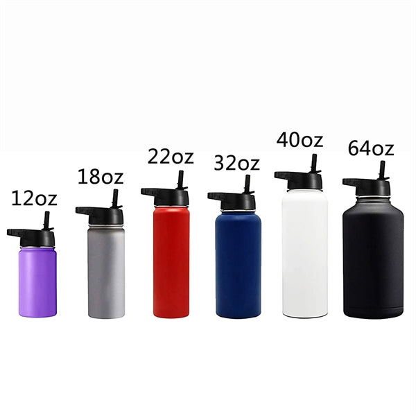 32 Oz.Wide Mouth Insulated Bottles with Flip Straw Lid