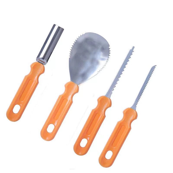 4Pcs Professional Pumpkin Carving Tool Kit With Handbag