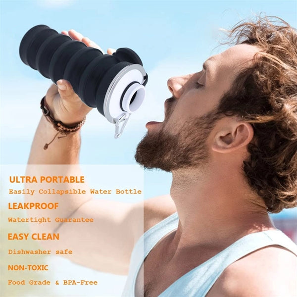17oz Silicone Foldable Water Bottles