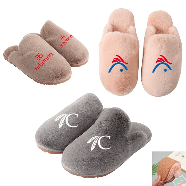 Winter Pure Color Fuzzy Slipper Plush Kozi Household Shoes