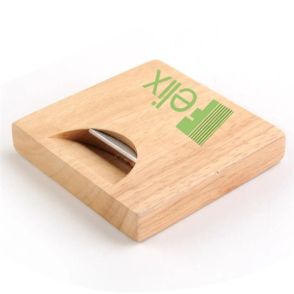 3.5'' Wood Bottle Opener Coaster