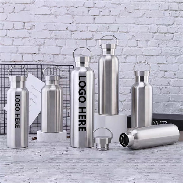 20 Oz. Double-Wall Water Bottle With Screw-On Steel Lid