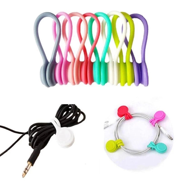 Silicone Magnetic Clips Cable Straps Cord Organizers